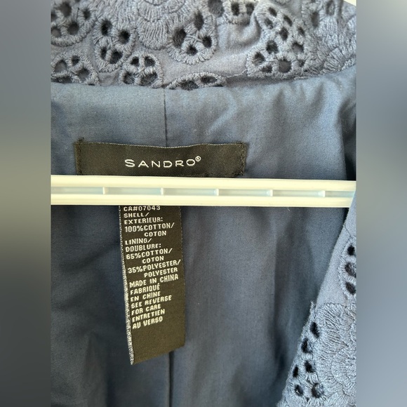 Sandro Navy Lace Blazer - Picture 4 of 7